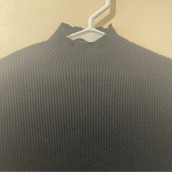 VICI Newtown Long Sleeve Ribbed Black Mock Neck Midi Sweater Dress Size Small - Picture 6 of 10